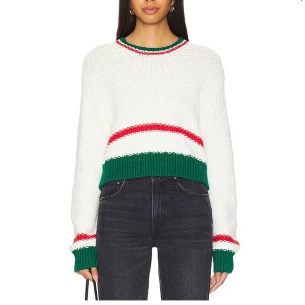 Show Me Your Mumu Only One Sweater in Festive Stripe Knit